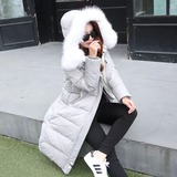 韩国SZ代购2015冬长款女加厚加长韩版超长宽松保暖大码修身羽绒服