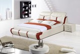 床 皮床 真皮床 皮艺双人床 1.8米床配床垫套餐 小户型成人婚床