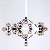 魔豆吊灯简约北欧创意吊灯卧室LED分子铁艺玻璃圆球客厅餐厅吊灯