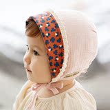 韩国进口正品代购婴儿童帽子双面戴公主帽宝宝春秋全棉护耳胎帽