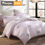 欧式公主风粉色四件套纯棉床单床套被单被子双人床1.8m床新婚床品