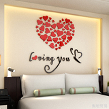 爱心 3D立体亚克力情侣墙贴客厅卧室房间床头墙壁贴纸装饰品贴画