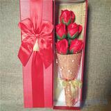 创意情人节礼品3朵玫瑰香皂花束礼盒送闺蜜同学生日礼物公司活动