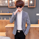 韩版小西服男士长袖修身小西装夏季薄款高中生时尚年轻外套男上衣