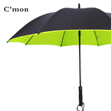 Cmon 双层超大男士黑色商务伞 自动车载伞 超强防风长柄雨伞包邮