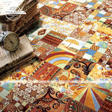 私人定制 复古砖古典民族风格唐卡地板砖彩色瓷砖背景墙花砖300