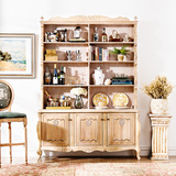 法式新古典欧洲进口白榉木家具 木色雕花敞开式大书柜书架 预定