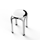 堡莱帝斯 不锈钢折叠换鞋餐凳小圆凳凳子餐凳金属成人沙发凳