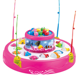 贝恩施儿童钓鱼池套装 电动磁性旋转宝宝亲子互动游戏益智玩具