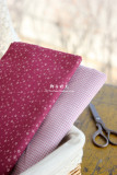 日本进口服装衬衫连衣裙面料 手工拼布紫色小星星格子棉麻布料