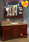 欧式橡木浴室柜大理石台面浴室柜红木色台下盆浴室柜卫生间洗手池