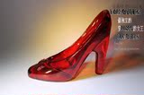 Glass City 灰姑娘水晶玻璃鞋高跟鞋玻璃摆件/生日礼物送女友