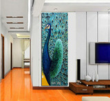 孔雀纯手绘油画中式抽象现代客厅玄关走廊办公室书房宾馆装饰挂画