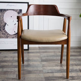 北欧实木餐椅儿童现代简约家用椅子美式整装咖啡厅桌椅扶手电脑椅