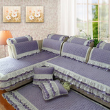 欧式双面毛绒沙发垫子布艺紫色防滑坐垫定做贵妃冬季实木沙发套罩