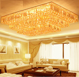 欧式水晶灯吸顶灯传统金色led客厅灯长方形卧室灯餐厅灯饰灯具
