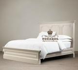 特价出口外贸实木床 美式法式乡村双人雕花大床婚床 RH风格家具