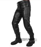 韩国正品代购 最新款黑色牛皮皮裤 摩托车骑行皮裤 哈雷弹力皮裤
