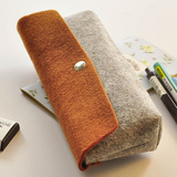 木朴呆子笔袋 简约创意大容量羊毛毡铅笔袋 收纳袋 整理袋 文具袋