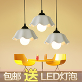 陶瓷餐厅灯吧台LED吊灯创意三头个性餐吊灯现代简约饭厅灯具圆形
