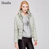 ibudu夏装新款简约纯色立领加厚90%白鸭绒羽绒服女短款Y441501Y20