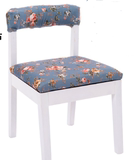 da简约新古典复古实木餐椅美式拉扣椅子真皮橡木化妆椅