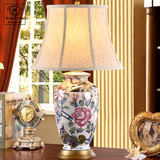 美国同步新款复古全铜美式陶瓷台灯景德镇欧式花瓶瓷器豪华客厅灯