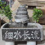 曲阳青石石雕水槽仿古庭院室外流水摆件复古做旧雕塑花盆鱼缸石槽
