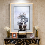 雅溪新中式手绘风景油画 客厅沙发背景挂画 样板间软装设计装饰画