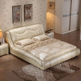 皮床 软床现代简约真皮床1.8米小户型软靠双人床皮艺软体床婚床