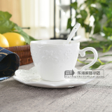 欧式简约陶瓷咖啡杯碟套装下午茶咖啡杯具拿铁杯办公室杯带碟送勺