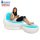 intex单人充气沙发单人气垫座椅懒人沙发床植绒简易沙发休闲椅子