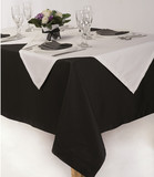 定做酒店桌布黑色饭店餐厅会议展会台布圆桌布深色展会广告桌布