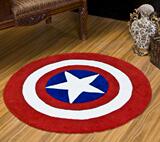 美国队长地毯卡通动漫弹力丝立体圆形地毯 客厅床边吊篮电脑椅垫
