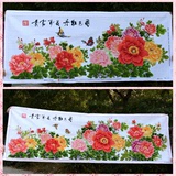 纯手工十字绣成品植物花卉系列大幅国色牡丹九尺牡丹花开富贵