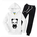 儿童加厚圆领打底衫 hipanda卡通熊猫图案卫衣外套保暖衣长袖套装