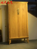 特价整装2门直销老榆木衣柜储物柜实木家具免漆储藏柜新中式书柜
