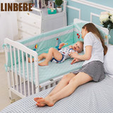 婴儿床实木无漆宝宝床 环保免漆游戏床可变书桌欧式床