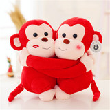 猴年卡通拥抱猴公仔情侣猴子毛绒玩具猴娃娃一对结婚玩偶婚庆礼品