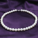 经典流行 天然贝珠母贝珍珠项链 白色正圆 优雅品味 可改毛衣链