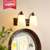 美式镜前灯 浴室灯 卫生间灯壁 灯具走廊灯过道灯饰 玻璃灯罩