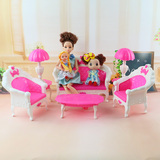 芭比娃娃大沙发椅子桌子娃娃衣柜送衣架全套家具组合配件玩具