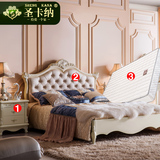 淘抢购 欧式床法式实木床+床垫+床头柜 卧室套装组合套房家具