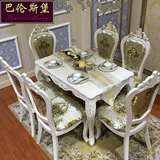 欧式餐桌 简欧大理石餐桌椅组合6实木餐桌4人圆长方形一桌四/六椅