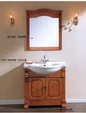蒙娜丽莎卫浴浴室卫浴柜组合 仿古实木落地式 台上梳洗陶瓷台盆