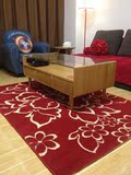 皇佳正品客厅茶几地毯卧室 欧式现代简约客厅地毯 红牡丹艺术