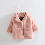 冬季韩版女童宝宝羊羔绒中长款 大衣儿童加厚加绒外套
