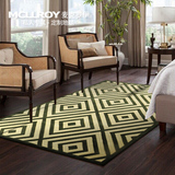 麦克罗伊进口羊毛手工定制现代简约新中式格子客厅沙发卧室地毯