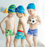 包邮外贸原单出口儿童小童幼儿宝宝泳衣男童系带可爱男孩平角泳裤