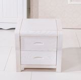 白色实木床头柜榆木开放漆床头柜储物柜